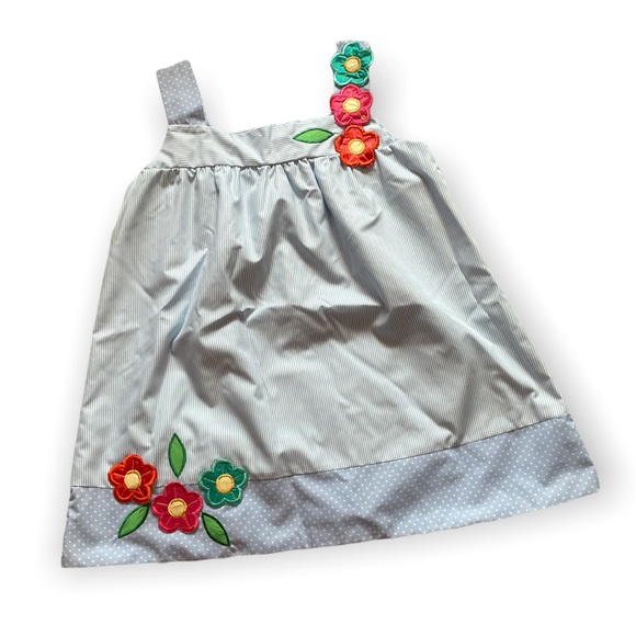 Vintage Other - Vintage Toddler Girl Stripe Polka Dot Floral Dress Sikaffy Size 3T